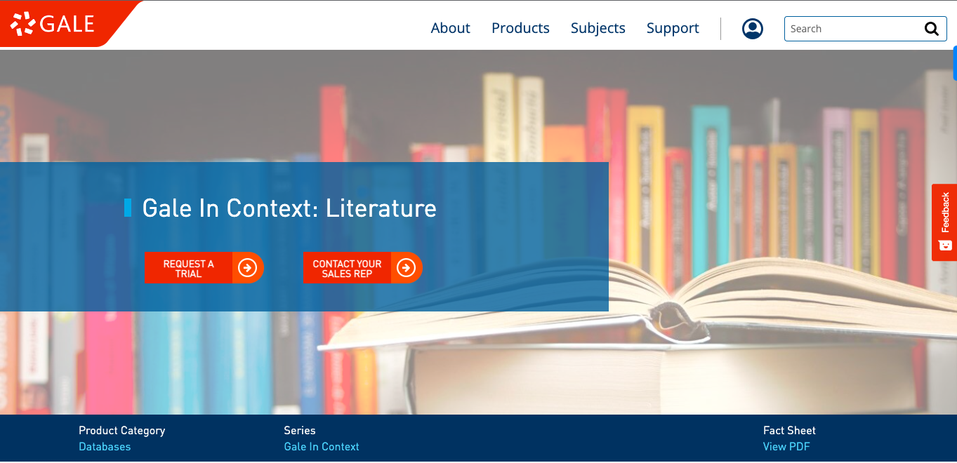 Cengage Gale in Context Literature release